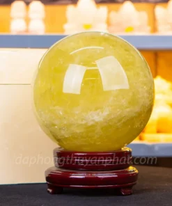 Quả Cầu Phong Thủy Đá Thạch Anh Vàng 5A 7.81kg - 17cm