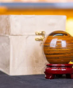 Qủa Cầu Phong Thủy Đá Mắt Hổ 0.98kg - 8.5cm M039020