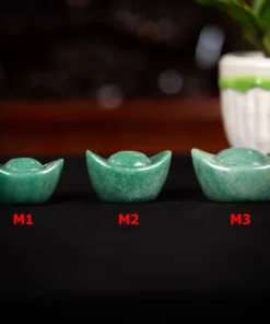 Kim Nguyên Bảo (Thỏi Vàng) Đá Thạch Anh Xanh - M22702 (Mẫu 2)