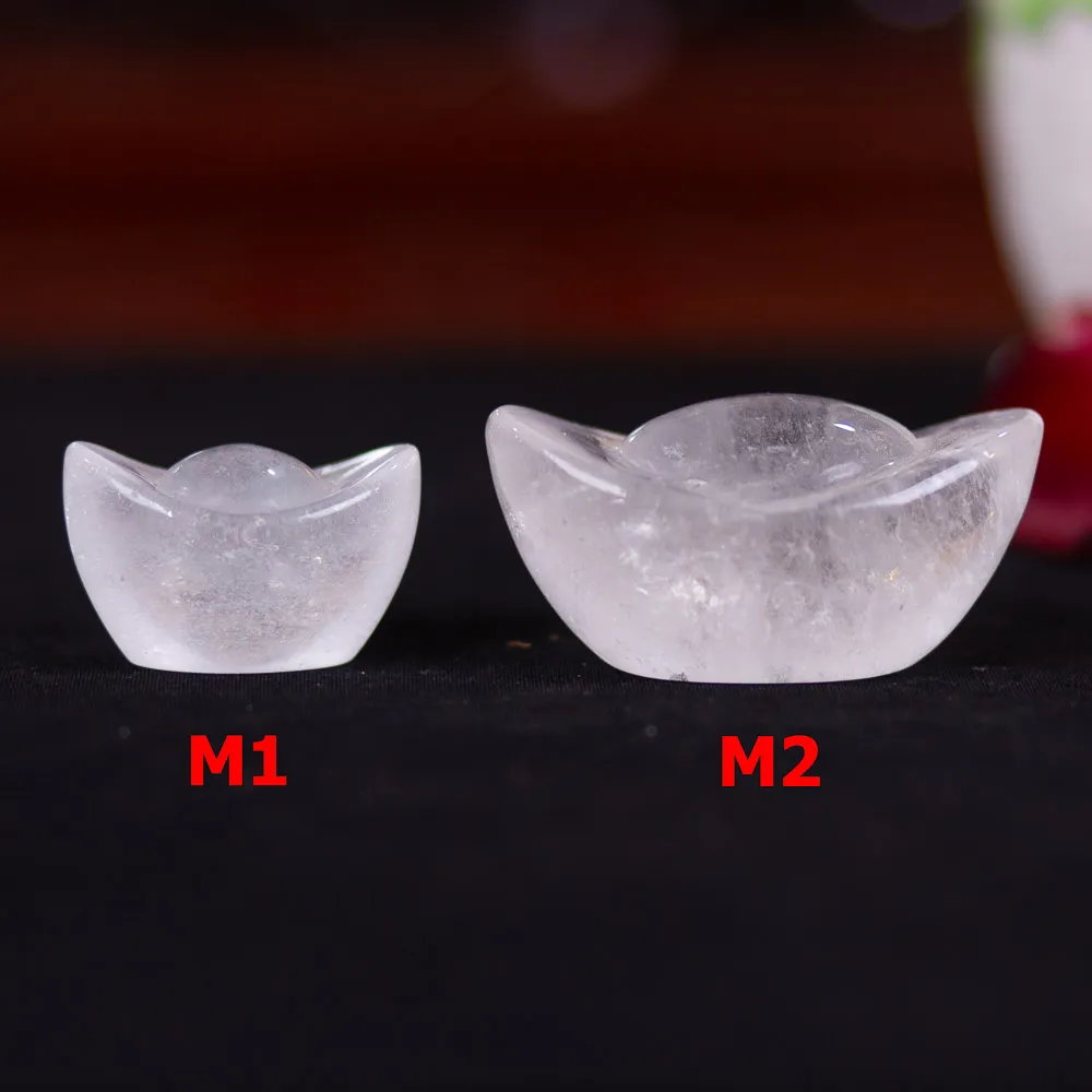 Kim Nguyên Bảo (Thỏi Vàng) Đá Thạch Anh Trắng - M22708 (Mẫu 2)