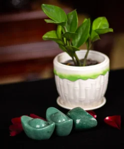 Kim Nguyên Bảo (Thỏi Vàng) Đá Thạch Anh Xanh - M22702 (Mẫu 2)