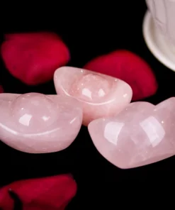 Kim Nguyên Bảo (Thỏi Vàng) Đá Thạch Anh Hồng - M22704 (Mẫu 1)