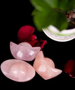 Kim Nguyên Bảo (Thỏi Vàng) Đá Thạch Anh Hồng - M22706 (Mẫu 3)