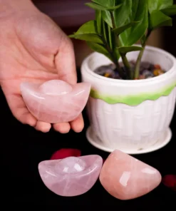 Kim Nguyên Bảo (Thỏi Vàng) Đá Thạch Anh Hồng - M22706 (Mẫu 3)