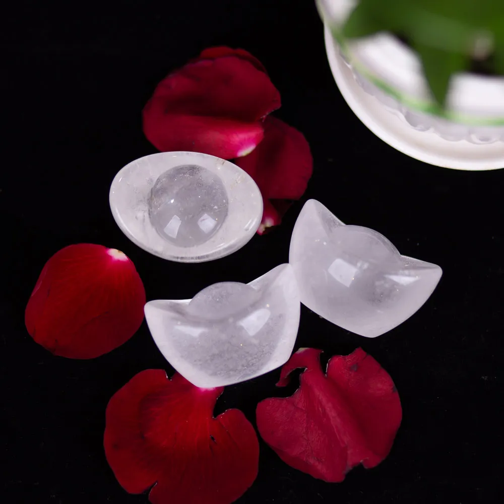 Kim Nguyên Bảo (Thỏi Vàng) Đá Thạch Anh Trắng - M22707 (Mẫu 1)