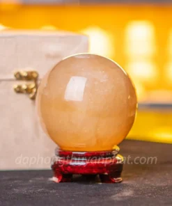 Quả Cầu Phong Thủy Canxit Vàng 10,5cm - M1660