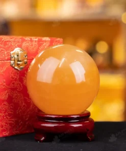 Quả Cầu Phong Thủy Canxit Vàng - 1,07kg - M2906107