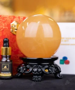 Quả Cầu Phong Thủy Canxit Vàng - 1,06kg - M1660106