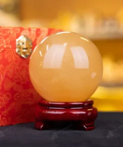Quả Cầu Phong Thủy Canxit Vàng - 1,06kg - M1660106