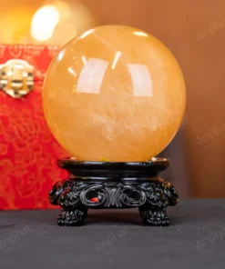 Quả Cầu Phong Thủy Canxit Vàng - 1,346kg - M29061346