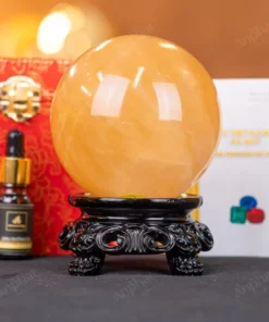 Quả Cầu Phong Thủy Canxit Vàng - 1,346kg - M29061346