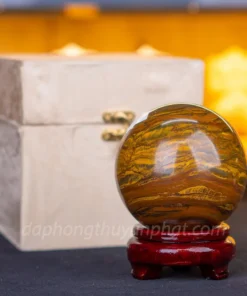 Quả Cầu Đá Thạch Anh Đỏ Mắt Hổ 1.31Kg M039014 - 9.5cm