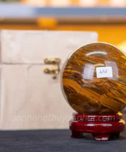 Qủa Cầu Phong Thủy Đá Mắt Hổ 1.72kg M039012 - 10cm