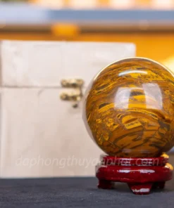 Qủa Cầu Phong Thủy Đá Mắt Hổ 1.72kg M039012 - 10cm