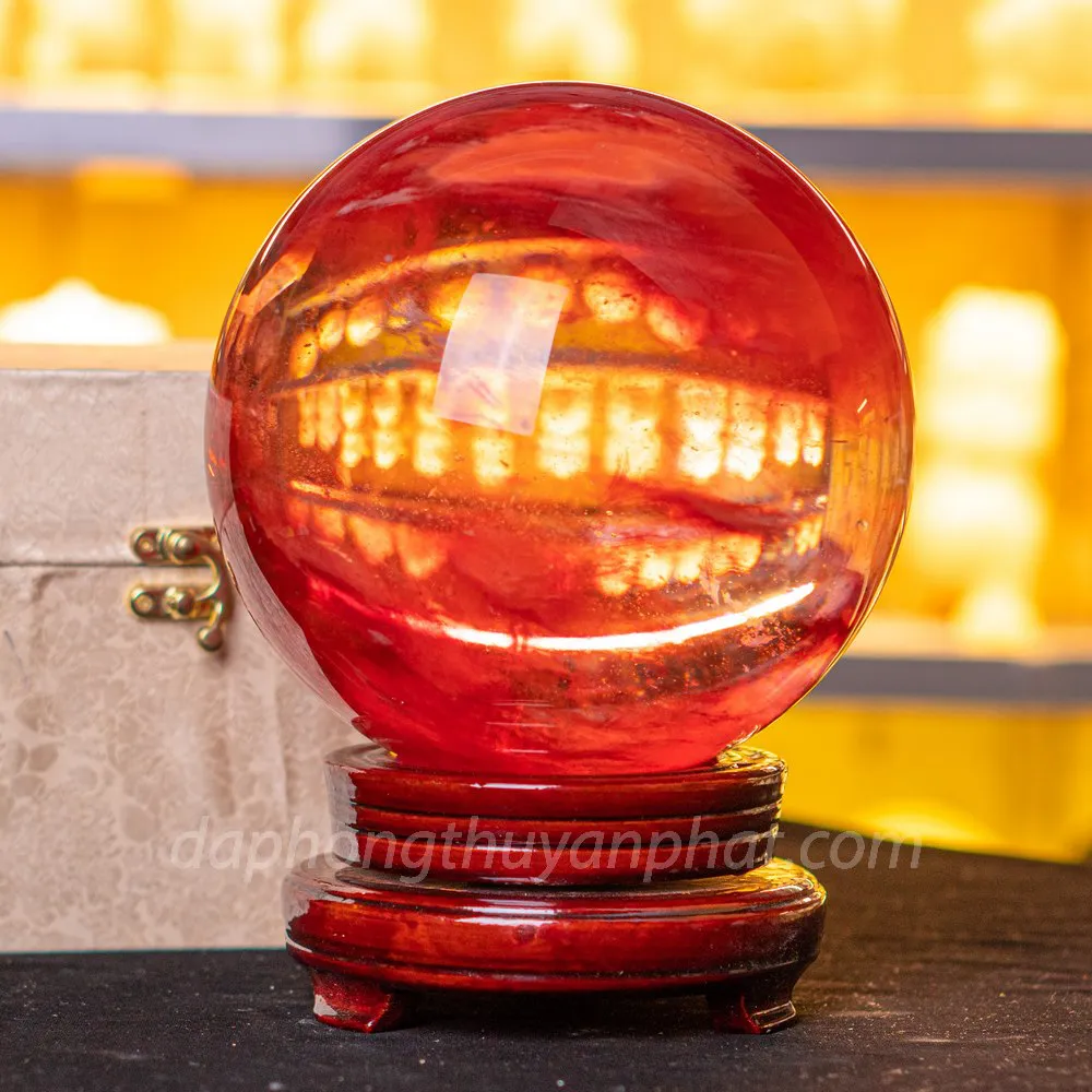 Quả Cầu Đá Núi Lửa Đỏ | Đá Obsidian Đỏ - 6,1kg - 17cm - M21577