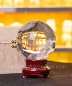 Quả Cầu Phong Thủy Màu Trắng | Đá Núi Lửa Trắng - 2,2kg - 12cm M21639