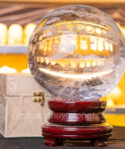 Quả Cầu Phong Thủy Màu Trắng | Đá Núi Lửa Trắng 13,6kg - 21cm M216311