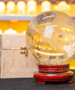 Quả Cầu Đá Phong Thủy Màu Vàng | Đá Obsidian Vàng  - 7,2kg - 18cm - M192213