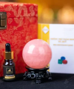 Quả Cầu Phong Thủy Đá Thạch Anh Hồng - 0,34Kg - M0573034