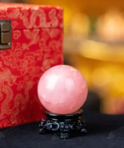 Quả Cầu Phong Thủy Đá Thạch Anh Hồng - 0,34Kg - M0573034