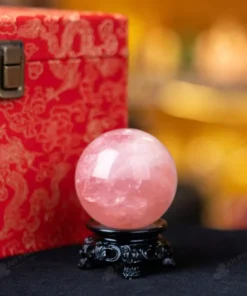 Quả Cầu Phong Thủy Đá Thạch Anh Hồng - 0.36Kg - M0573036