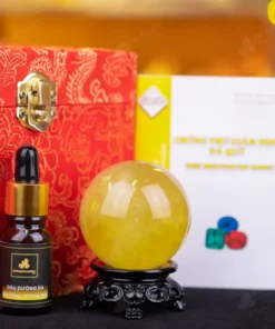 Quả Cầu Phong Thủy Đá Thạch Anh Vàng - 0,221kg - M14530221