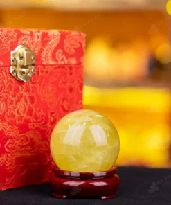 Quả Cầu Phong Thủy Đá Thạch Anh Vàng - 0,222kg - M14530222