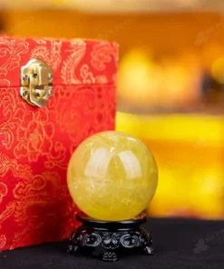 Quả Cầu Phong Thủy Đá Thạch Anh Vàng - 0,222kg - M14530222