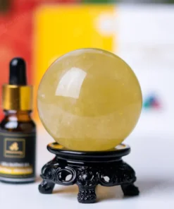 Quả Cầu Phong Thủy Đá Thạch Anh Vàng - 0,36kg - M1453036