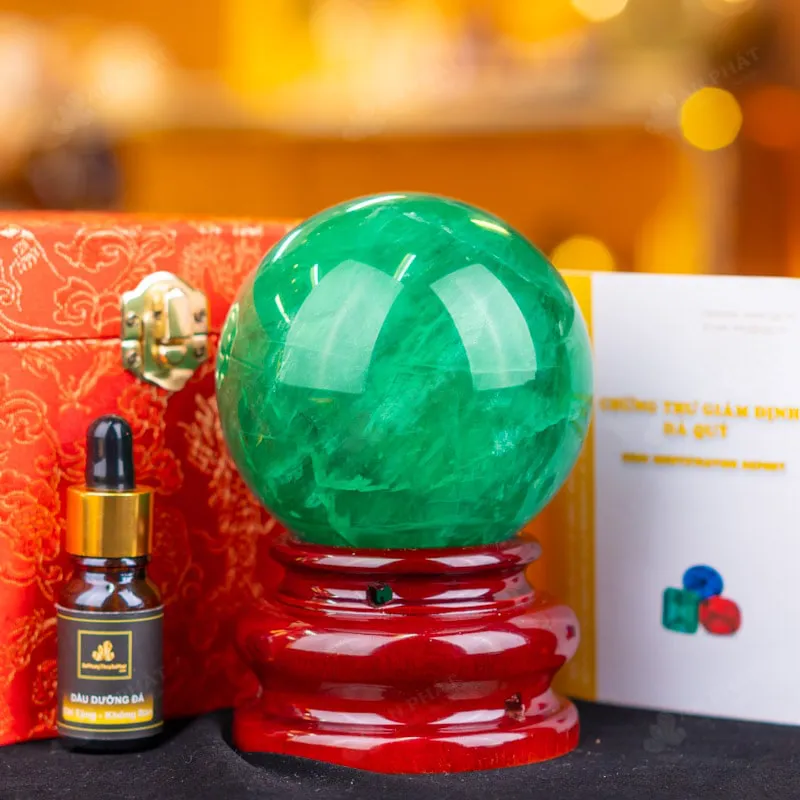 Quả Cầu Thạch Anh Xanh - Fluorite Xanh - 1,24kg - M1879124