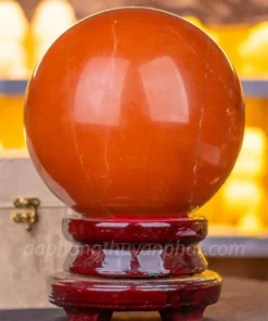 Quả Cầu Phong Thủy Đá Ngọc Bích (Japer) Đỏ 12.3kg - 20cm