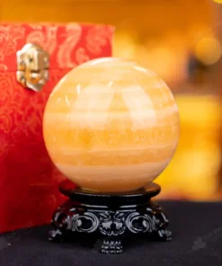 Quả Cầu Đá Phong Thủy Hoàng Long (Onyx) Vàng - 0,71kg - M1836071