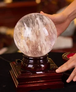 Quả Cầu Phong Thủy Màu Trắng | Đá Núi Lửa Trắng 6,7kg - M21631