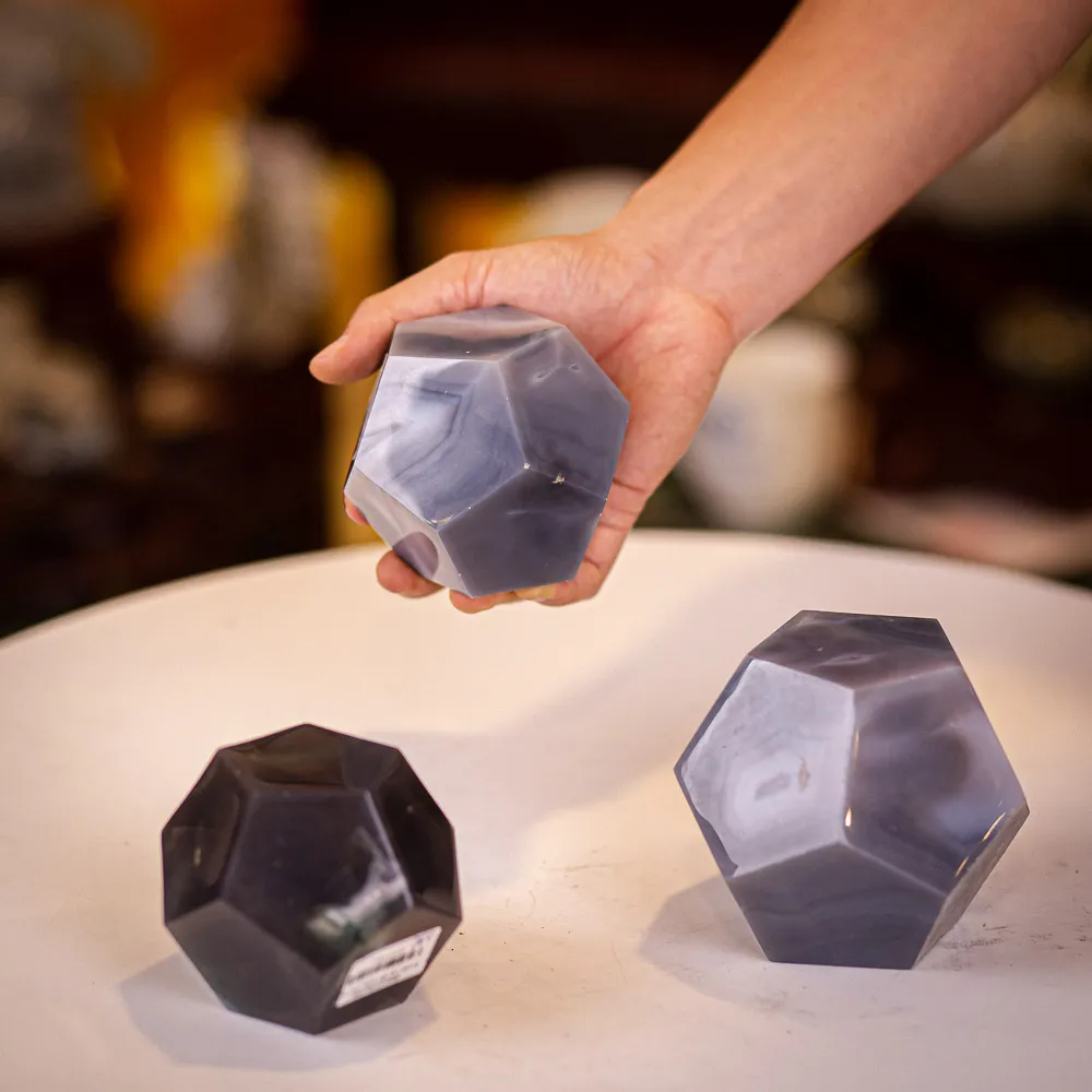 Quả Cầu 12 Mặt, Quả Cầu Đa Giác Đá Mão Não Tím - M1502