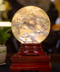 Quả Cầu Đá Phong Thủy Màu Vàng | Đá Obsidian Vàng 8.6kg - M19225