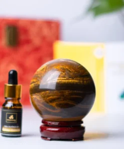 Quả Cầu Đá Mắt Hổ Phong Thủy - 0,72kg - M0390072