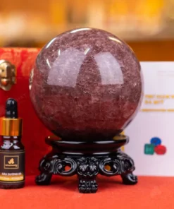Quả Cầu Thạch Anh Dâu Tây Hồng - 1,65kg - M2817165