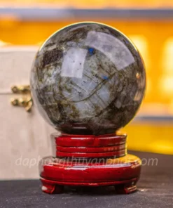 Quả Cầu Phong Thủy Đá Xà Cừ Xanh - 3,08kg - 13,5cm - M07131