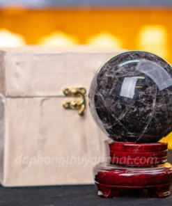 Quả Cầu Phong Thủy Đá Thạch Anh Đen - 1,56kg - 10cm M26022