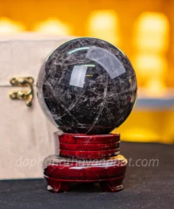 Quả Cầu Phong Thủy Đá Thạch Anh Đen - 1,56kg - 10cm M26022