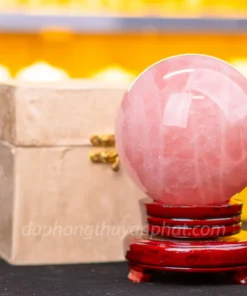 Quả Cầu Phong Thủy Đá Thạch Anh Hồng 2,76kg - 12,5cm - M23814