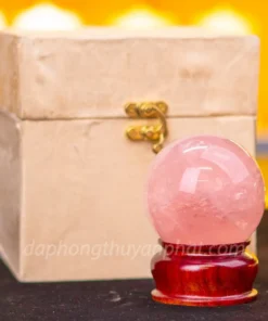 Quả Cầu Phong Thủy Đá Thạch Anh Hồng  Có Sao* 0,52kg - 7,2cm - M057313