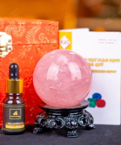 Quả Cầu Phong Thủy Đá Thạch Anh Hồng - 0,42kg - M1479042