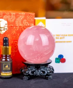 Quả Cầu Phong Thủy Đá Thạch Anh Hồng - 0,55kg - M1479055