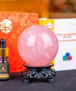Quả Cầu Phong Thủy Đá Thạch Anh Hồng - 0,65kg - M1479065