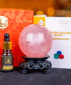 Quả Cầu Phong Thủy Đá Thạch Anh Hồng - 0,651kg - M14790651