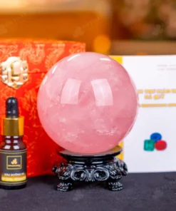 Quả Cầu Phong Thủy Đá Thạch Anh Hồng - 0,98kg - M1479098