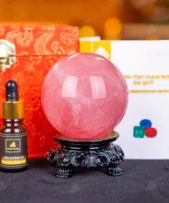 Quả Cầu Phong Thủy Đá Thạch Anh Hồng - 0,5kg - M238105