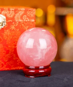 Quả Cầu Phong Thủy Đá Thạch Anh Hồng - 0,5kg - M238105