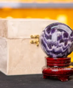 Qủa Cầu Đá Phong Thủy Thạch Anh Tím - 1,2kg - 9,5cm M25985